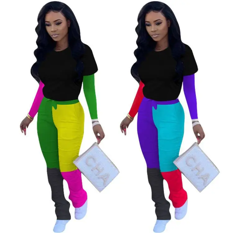 

Women Fashionable Suit Cute color matching Sport Sport Casual Two-piece Suit Casual Two-piece Suit