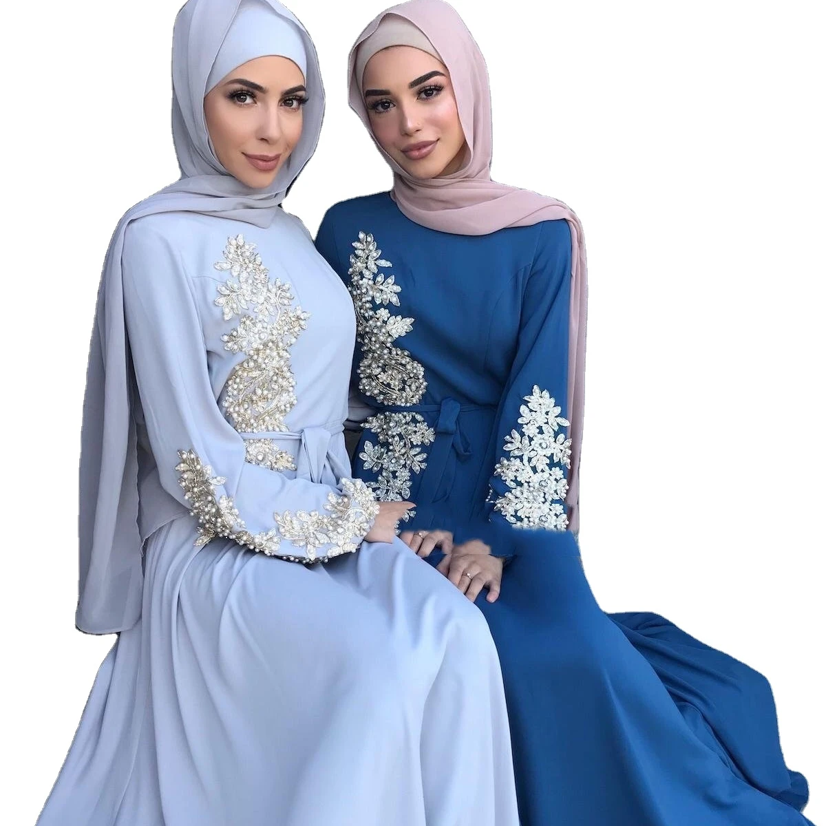 

Wholesale Modest middle east dubai Muslim women hijab dress islamic clothing abaya, White,black,light gray,blue,pink