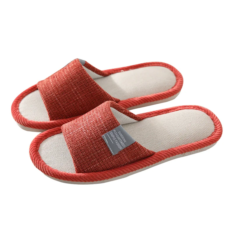 

Factory hot sale linen slipper 2021 strap slippers indoor Couples slippers, Picture