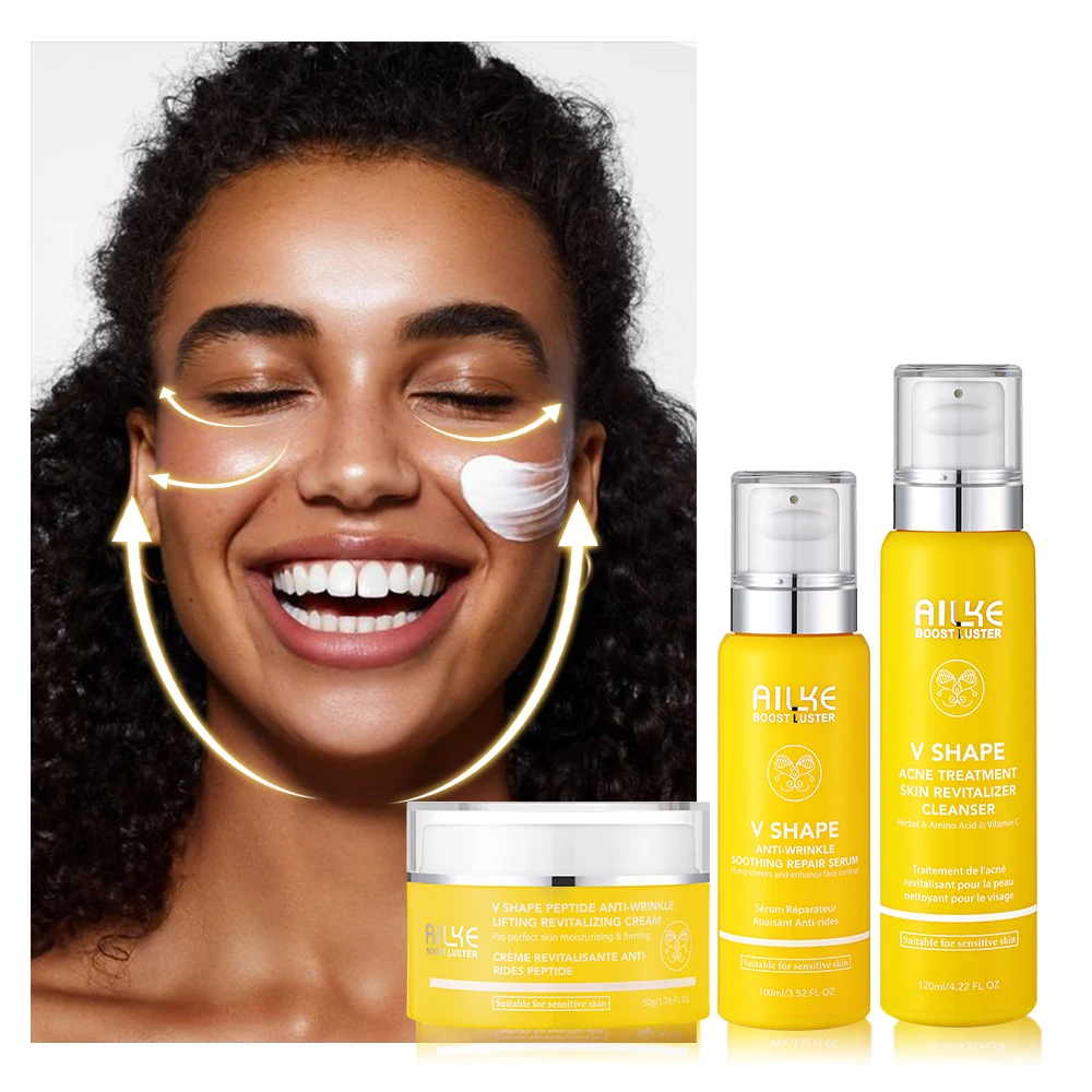 

ailke Cosmetics Vitamin C Peptide Anti-Acne Skin Firming Plumping Cream Anti-Wrinkle Private Label Skin Care Set New