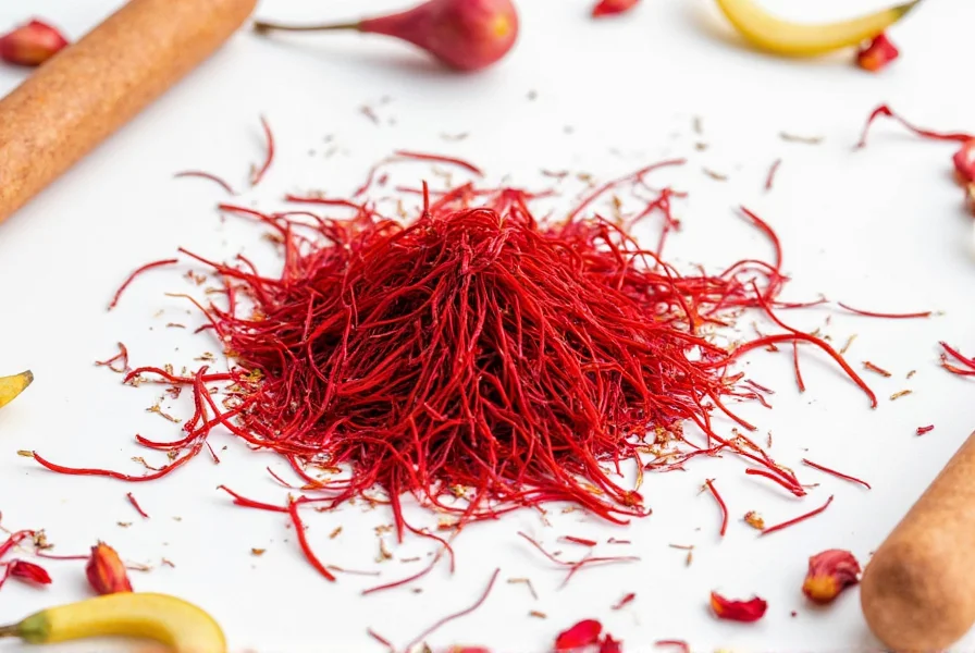Saffron threads in a golden dish