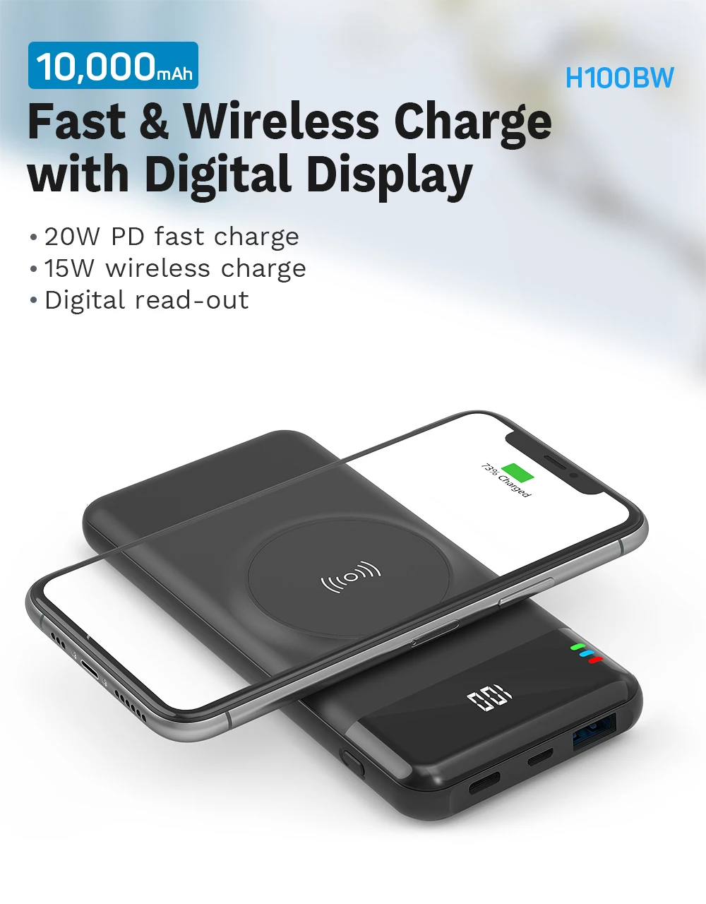 OEM Portable Custom QI Fast Charging 10000mah Mobile Phone 15W Wireless Power Bank For iPhone12