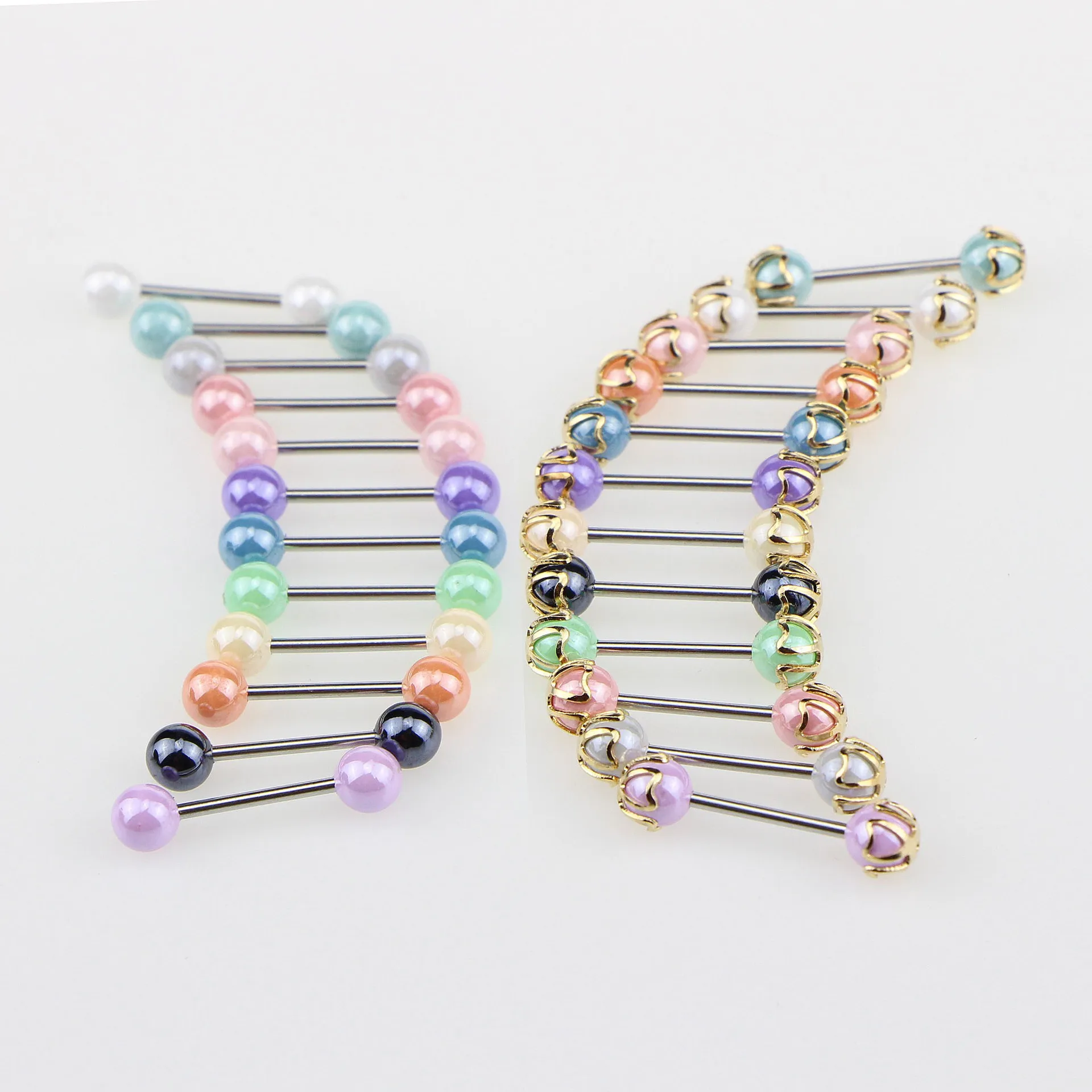 

New Arrival Acrylic Piercing Stainless Steel Tongue Ring Women Barbell Tongue Ring Body Piercing Jewelry Set, Multi-color
