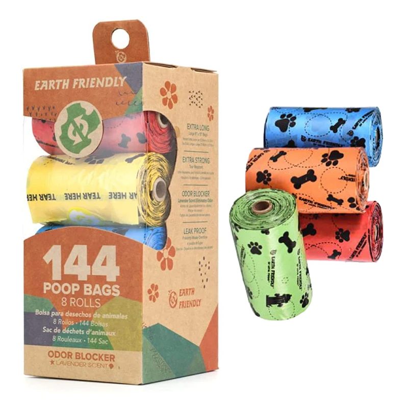 

Custom Dog Poop Waste Bag Wholesale 144 Count Box Packed Dog Poo Bags Biodegradable