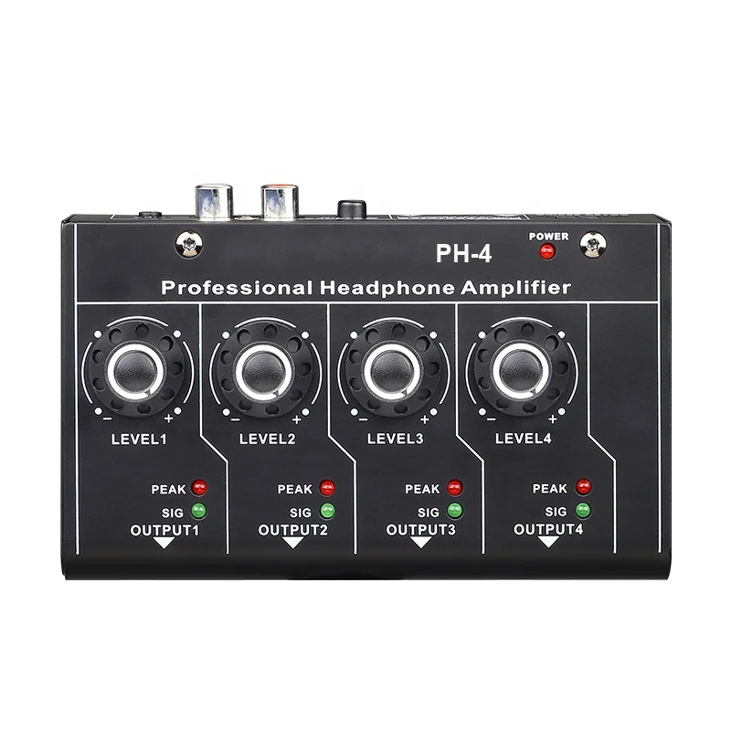 

New arrivals Professional portable 4 channel headphone amplifier for monitoring, Black