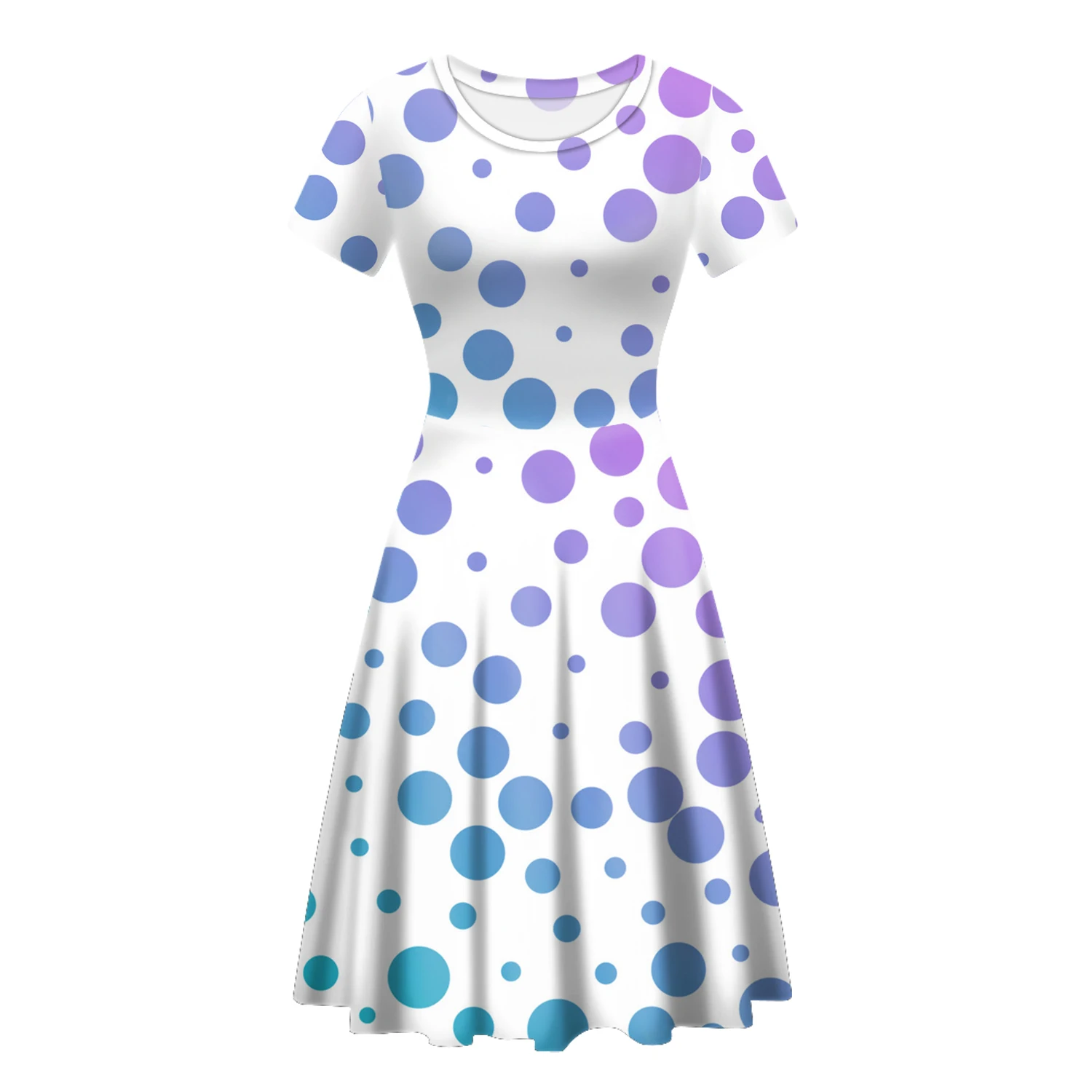 

Colorful Dots Style T-shirt Dresses for Women 2021 New Arrivals Summer Crew Neck Short Sleeve Tunic Dress