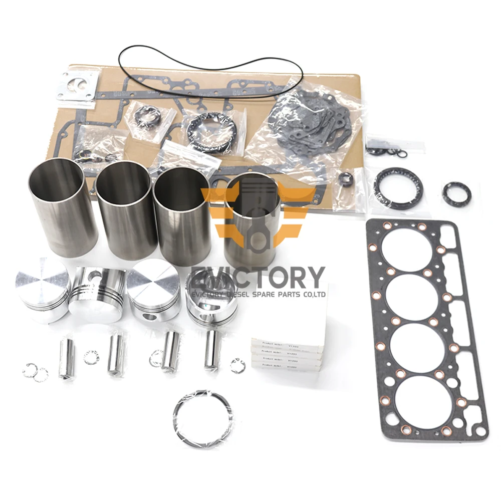 

For kubota V1200 rebuild overhaul kit piston ring cylinder liner gasket bearing