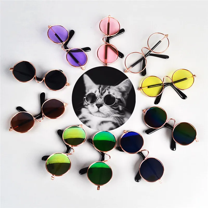 

Round Pet Glasses Mirror Cat Dog Sunglasses Pets Accessories Sun Glasses, Mixed color