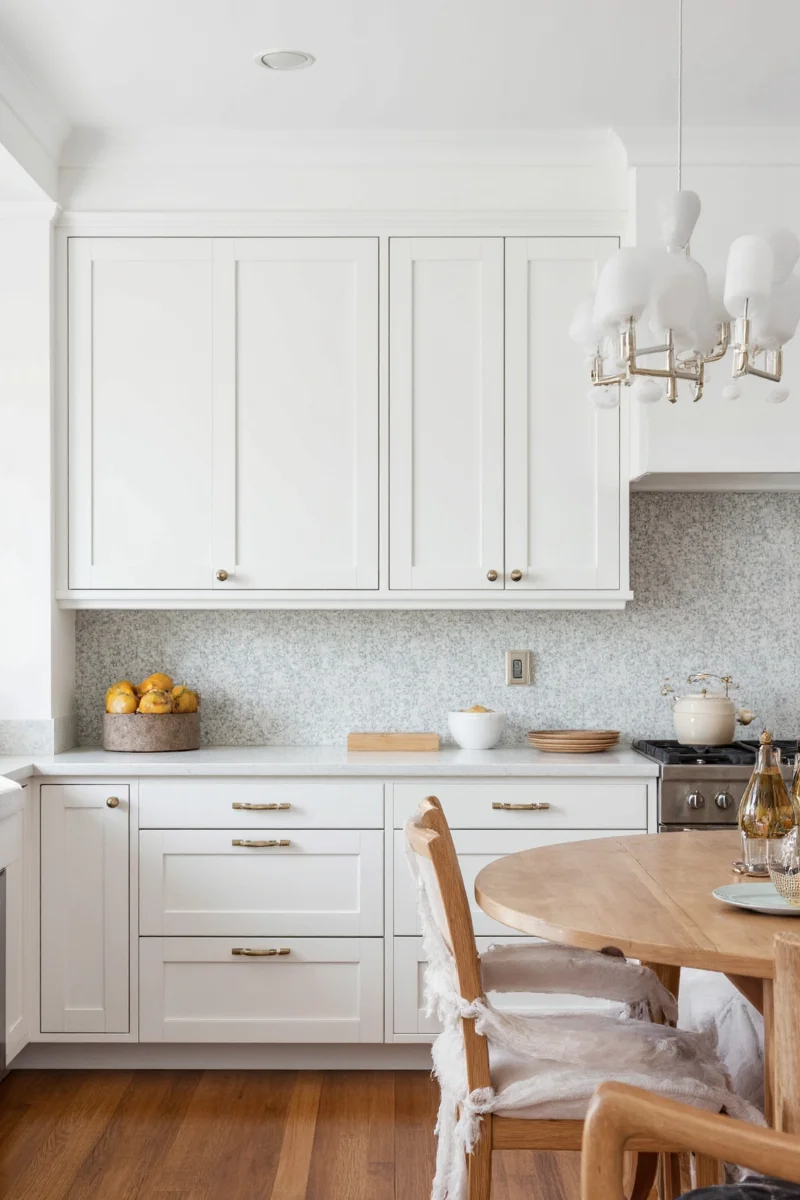 Kitchen with Ben Moore White Dove cabinets