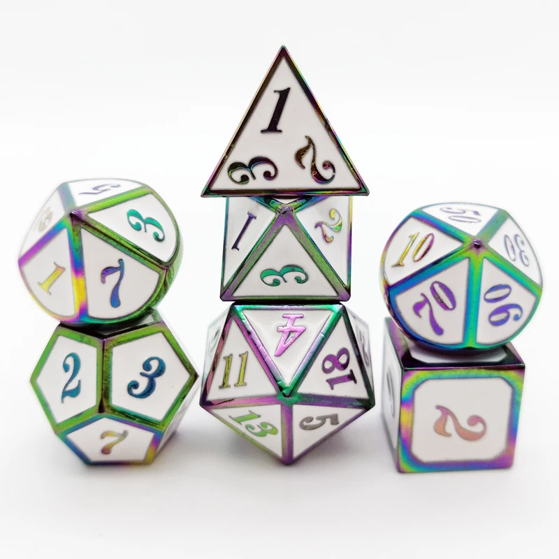 

Wholesale Metal Dice Dungeons and Dragons Games-Glossy Enamel Dice Set