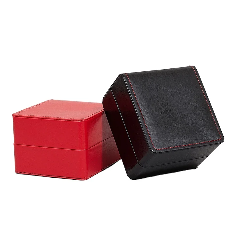 

OEM Logo Luxury PU Leather Watch Box for watch Gift Box 11*10*7.5cm, Black color