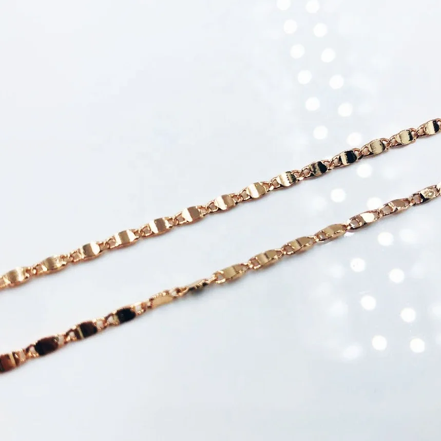 

BZM 2020 new 60*0.15cm stainless steel flat box linking necklace trendy all matching rose gold necklace for women, Vacuum pvd/ip real gold plated