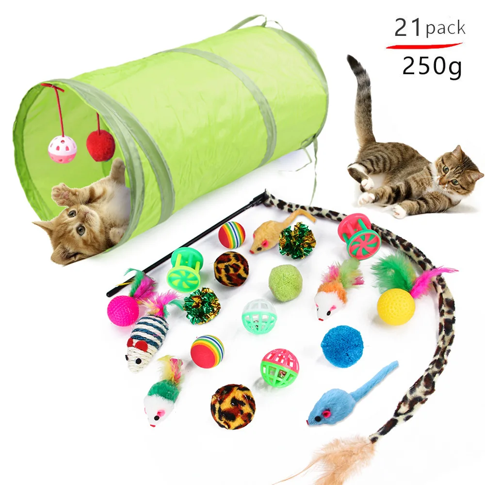 

High Quality Eco Friendly Cat Toy Tunnel Interactive Colorful Cat Toy Set Foldable Tunnel Pet Cat Toy