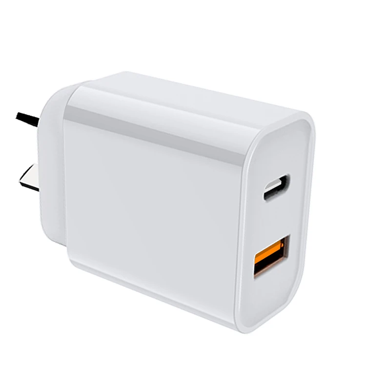 

Australian US EU Plug Dual Ports QC3.0 PD3.0 Type C Usb Portable Phone Charger Wall Charger For Samsung Huawei Oneplus iPhone, White /customized