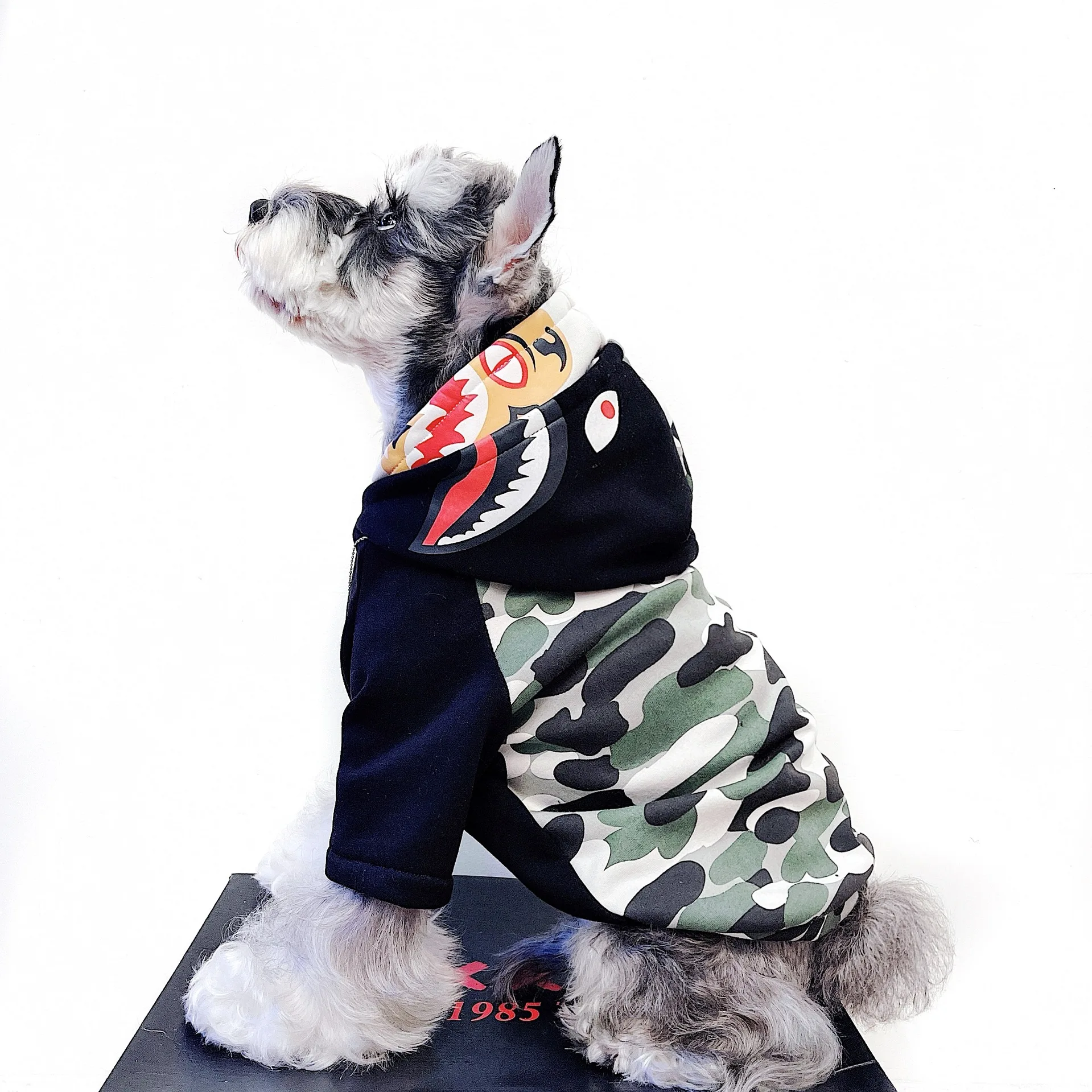 

JXANRY Dog Ins Fashion Winter Hoodie Cat Clothes Teddy Dog Popular Shark Coat Pet Velvety Cute Hat Clothing