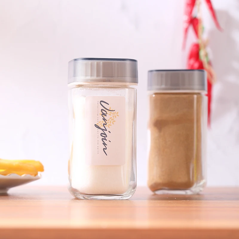 

New Design  Square Seasoning Spice Bottle With Plastic Shaker Lid, Flint