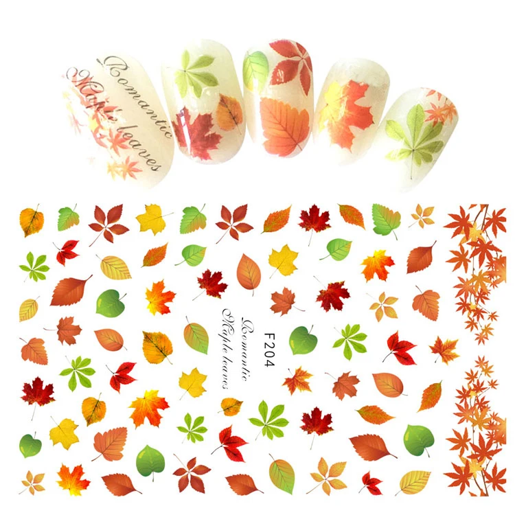 

Nail Art Decals Autumn Fall Maple Leaves Nail Stickers for Nail Decoration, As per the picture