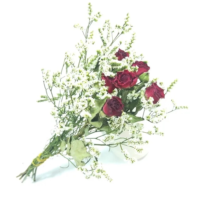 

Natural Dried Flower Rose Gypsophila Crystal Grass Matching Bouquet Wedding Party Home Decoration Valentine's Mother's Day Gift