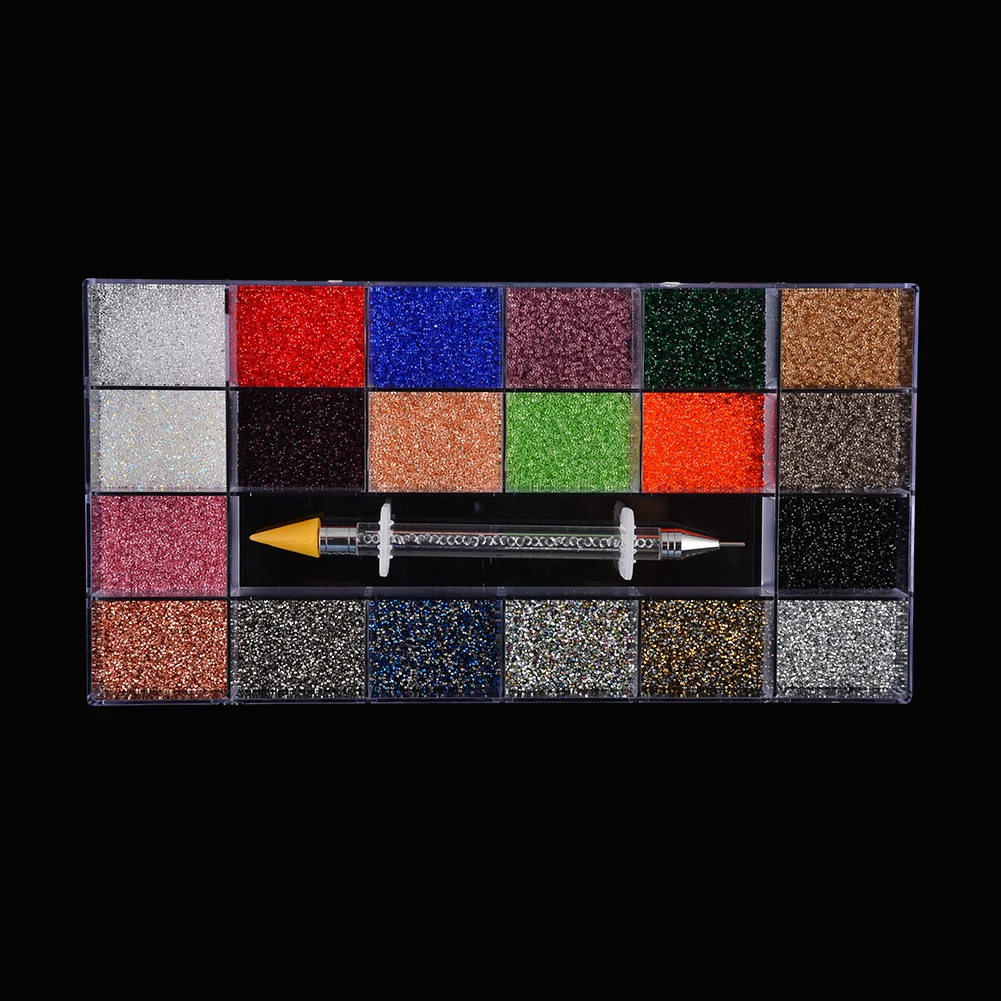 

New Arrival Diamond Pixie Crystal Micro Caviar Glass Rhinestones Box Set, Colorful