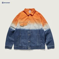 

EXP Fashion Brand High Quality Loose Fit Tie-Dye Men Denim Jacket Vintage Oversized Mens Denim Jackets