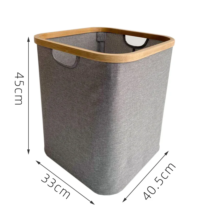 

Popular Folding Oxford Cloth Storage Box With Lid For Clothing & Sundries Storage Bamboo Lining Clothing Laundry basket