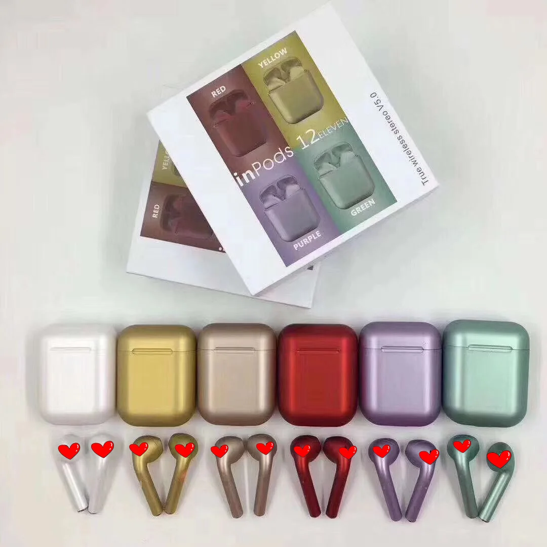 Free sample inpods i12 charging box Hot seller Tws Wireless Earphone Headphones BT 5.0 TWS Ear Phone For Mobile