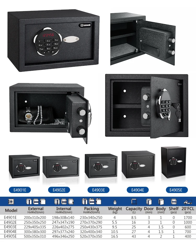 Heavy Duty Wall Mounted Fireproof Electronic Security Steel Safe Box