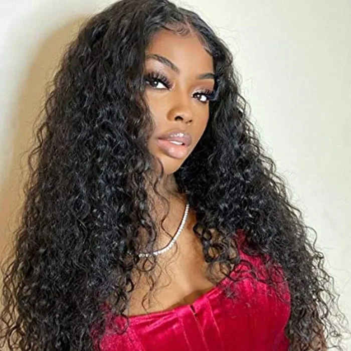 

18inch Curly Wig Human Hair Lace Front Pre Plucked Brazilian Kinky Curly Lace Closure Wigs 9A Natural lace front wig 150%