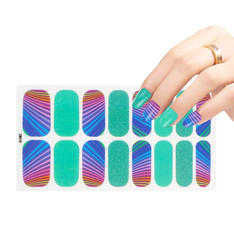 

Factory Supplier Halloween Style 100% Nail Polish Strips Nail Warps Nail Art Decoration Sticker, Colorful