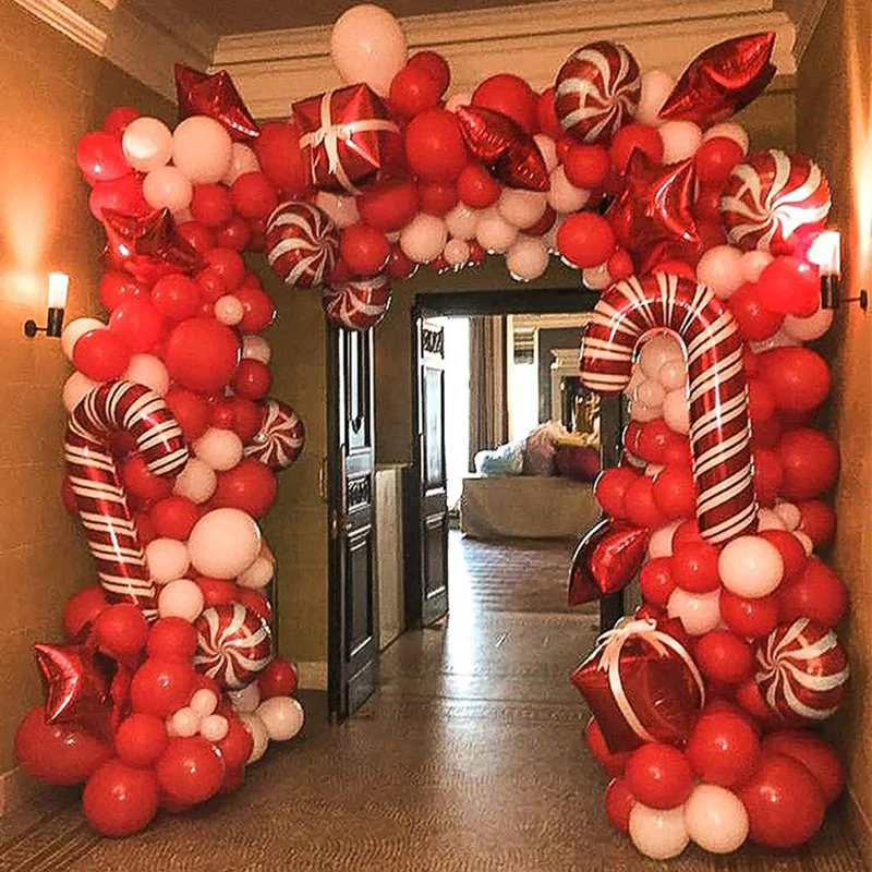 

2023 Christmas Party Decoration Xmas Supplies 142pcs/set Merry Christmas Balloons Set Santa Claus Snowman Tree Bell Balloon