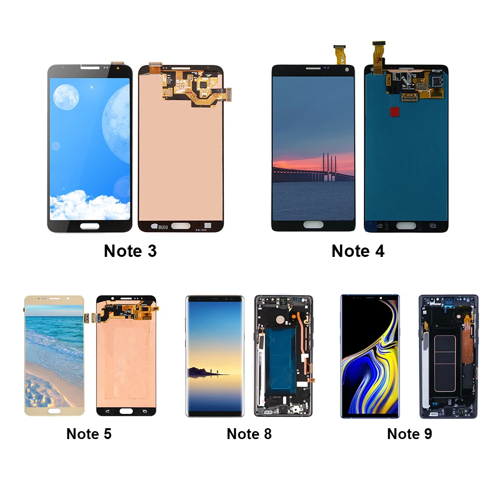 

Mobile Spare Parts Combo Ecran Phone Lcds For Samsung Note 3 4 5 8 9 10 Plus Lcd Touch Screen Display, White black