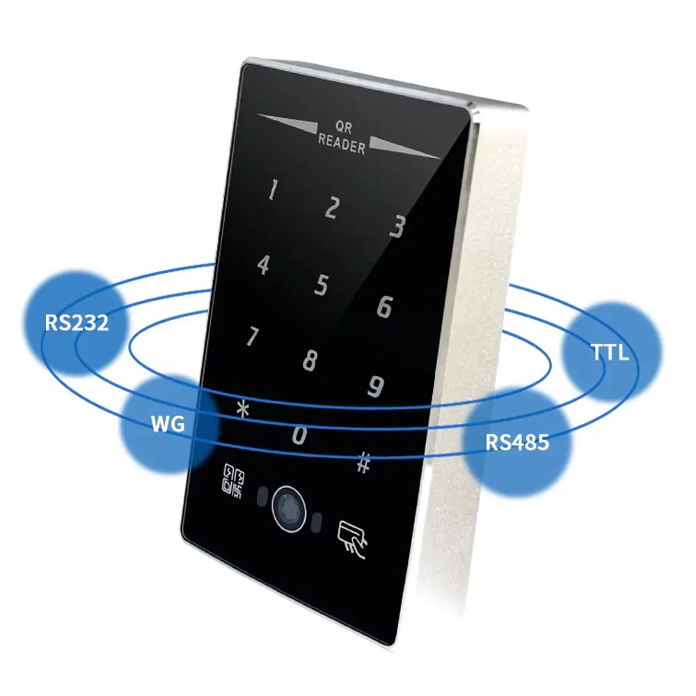 

Outdoor Door Access Control Waterproof Wiegand RS485 RS232 Digital keypad RFID QR Code Reader