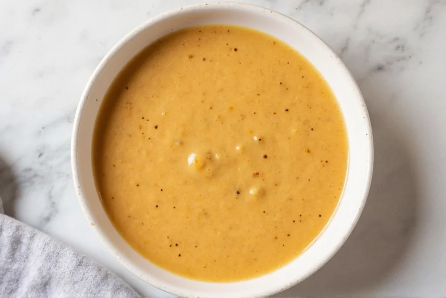Fresh ingredients for homemade asian ginger dressing recipe including ginger root, garlic, soy sauce, and rice vinegar arranged on wooden cutting board