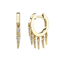 

925 silver small hoop earings, gold fringe huggie earrings designs for girls