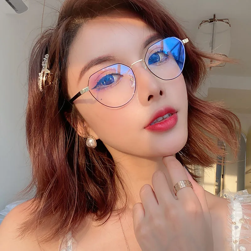 

Latest Design Anti Blue Ray Glasses Square Metal Eyeglasses Business