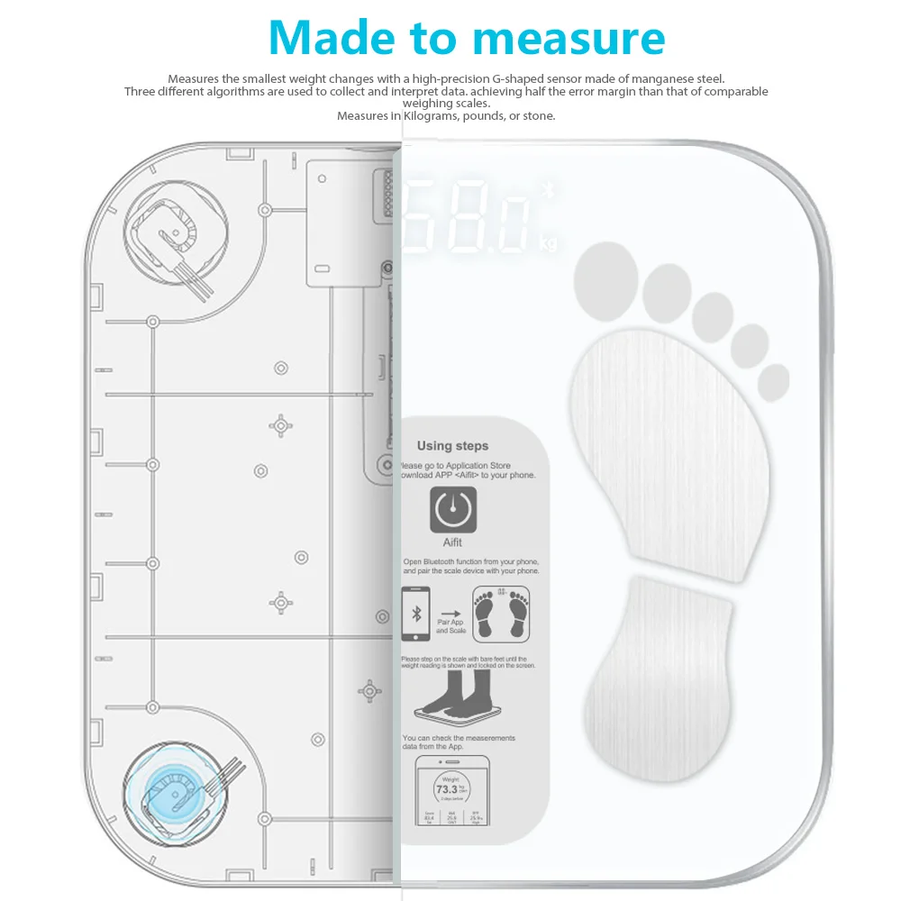 
New design Electronic smart body fat BMI scale 