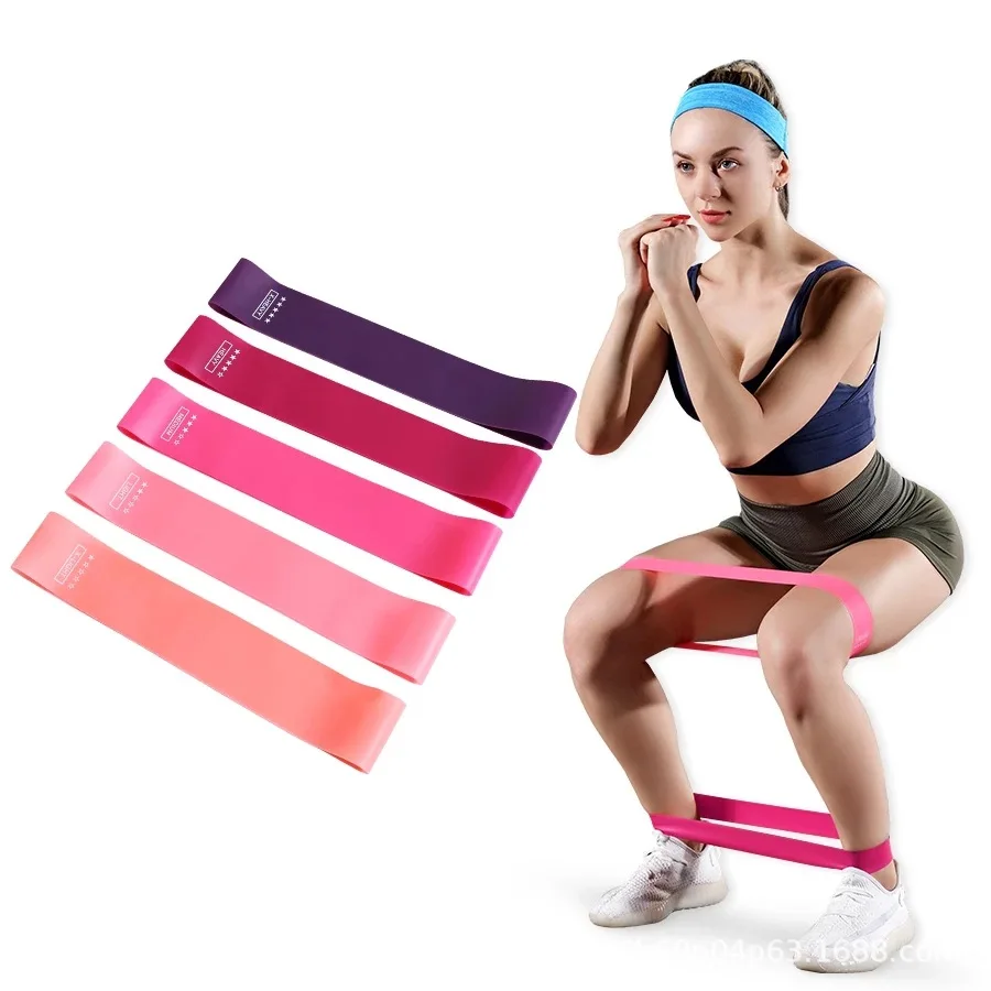 

Latex Resistance Band Gradient Color Tension Band Rehabilitation Training Fitness Yoga Hip Ring Elastic Band, As shown