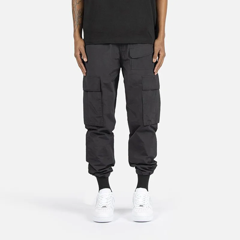 

Custom High Quality button detailing cargo pants streetwear Man multi-functional multi-pockets khaki track 2022 cargo pants men