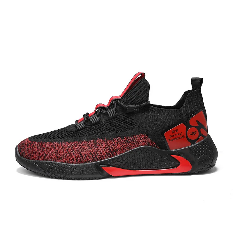 

Custom logo outdoor Red bottom Sneakers football tennis sole weave sports running casual shoes, 3 colors