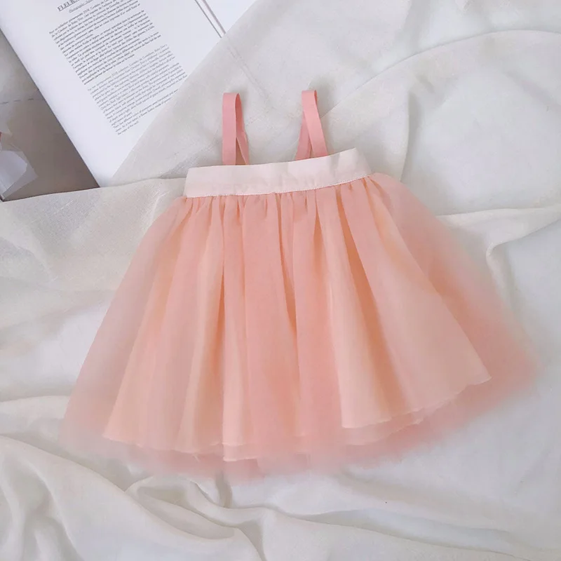 

ins hot 2021 summer children's clothing baby girl net gauze skirt girls sling princess dress