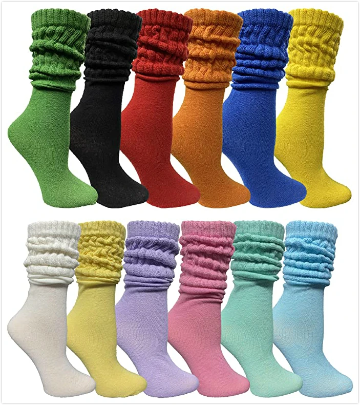 

Womens Cotton Slouch Socks Thermal Knee High Boot Socks, Custom color