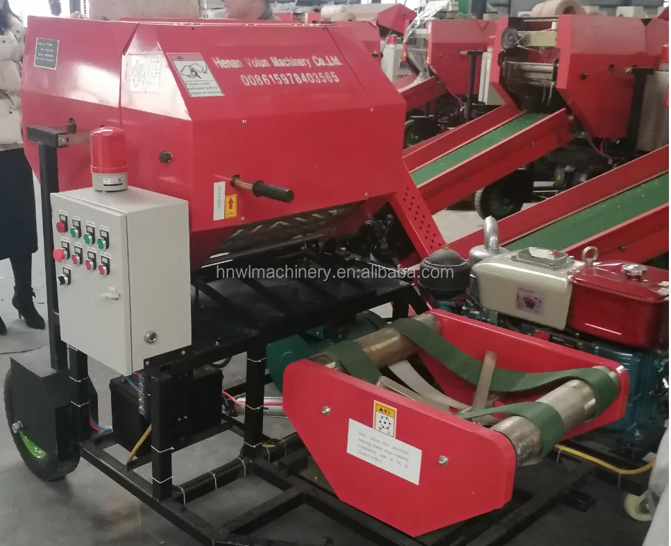 Mini Round Silage Hay Baler Wrapper Machine Agriculture Corn Silage ...