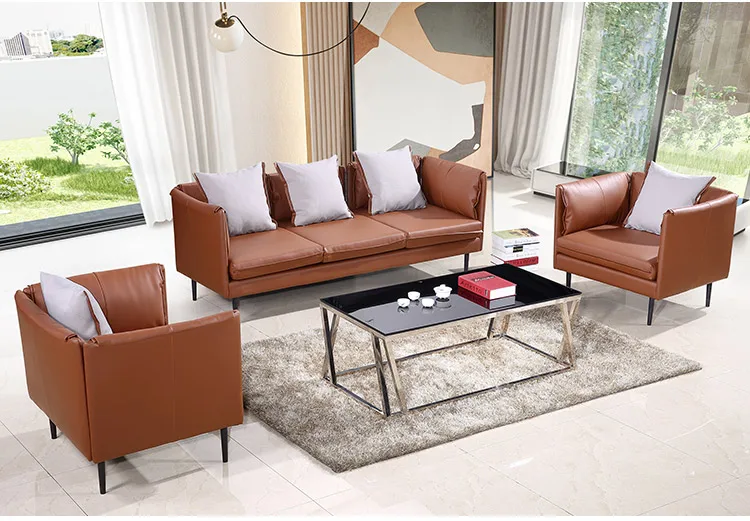 Pengpai Popular Leather Fabric 5 Seater Sofa Set Designs Modern