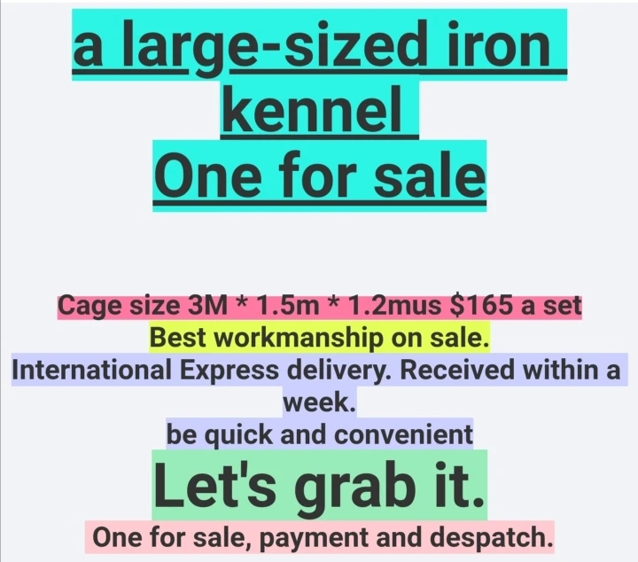 

SF Expressa large-sized iron metal Mesh kennel One for sale, Silver