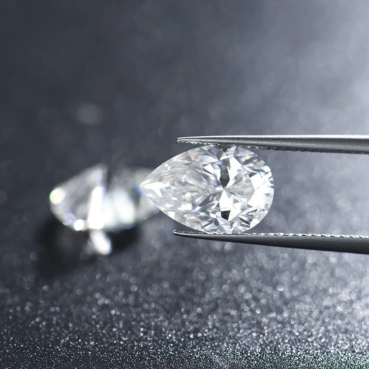 Wuzhou Xingyue Wholesale Best Loose Stones Synthetic Lab Diamond Pear White Mossanite Moissanite Gemstone Vvs for Ring Jewelry