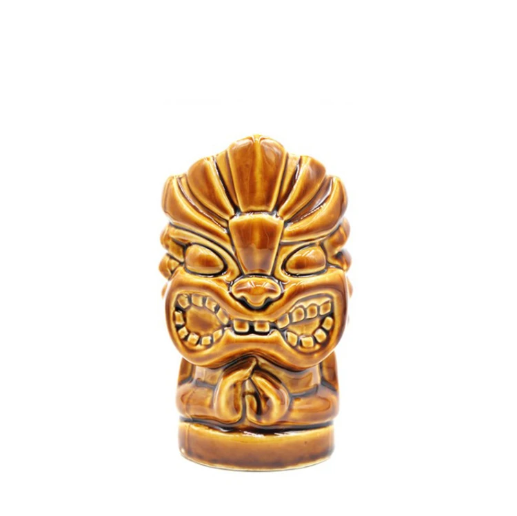 

Best Selling custom 3D creative totem cup ceramic tiki mug For Restaurant Bar