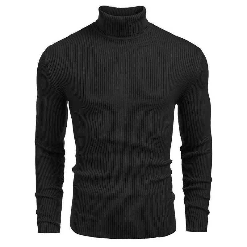 

Knitwear Manufacturers Custom Casual Joggers Men Long Sleeve Pullover Turtleneck Sweater Winter Sweater For Men