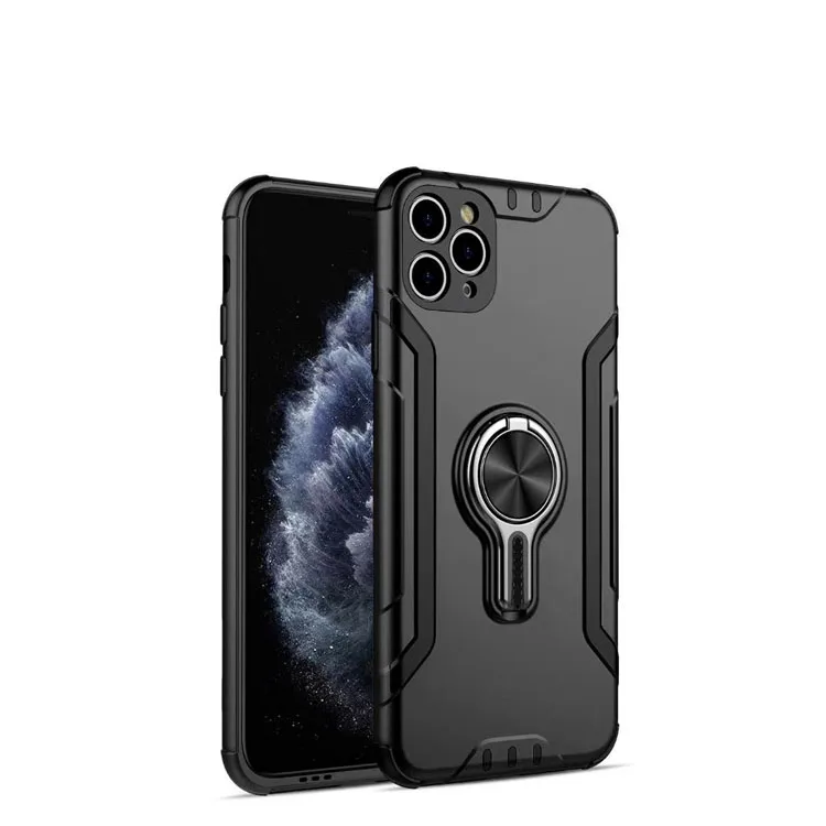 

hot selling ring holder kickstand slim armor PC and TPU cell phone case for iphone 11 pro max case, Black, red, blue,silver,gold ,rose gold