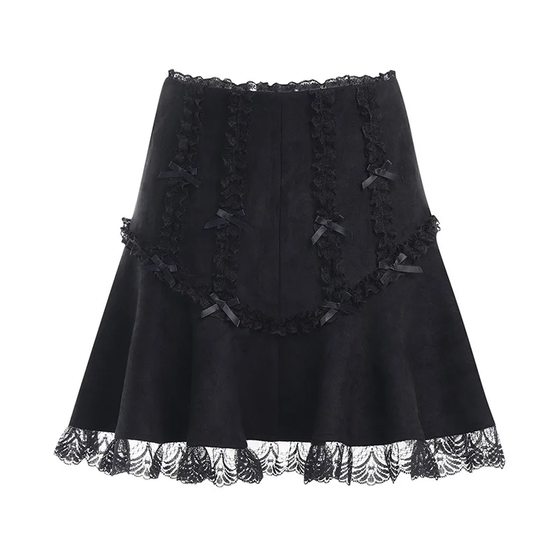 

New Arrivals Spring Lace Zipper Cotton Skirt Solid Color High Waist Skirt Sexy Tight Mini Skirt For Women