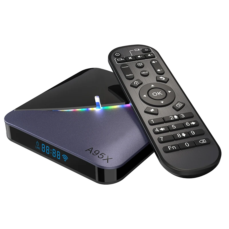 

2019 New Android 9.0 TV Box A95XF3 S905X3 Quad cord A55 4GB 64GB Optional 8K 75FPS Dual WIFI BT Android Set Top Box A95X F3